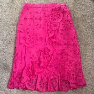Jcrew Bright Pink Eyelet Skirt